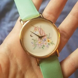 Seafoam Blue & Rose Gold-toned Unicorn Watch